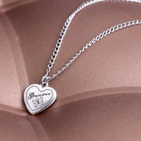 women new fashion jewelry grandma butterfly heart pendant necklace family gifts