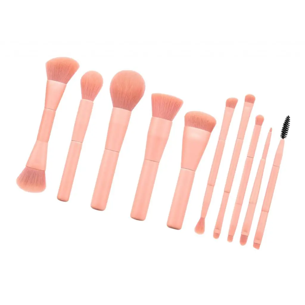 

Portable Pink Makeup Brushes Blusher Liquid Powder Cream Mascara Brush