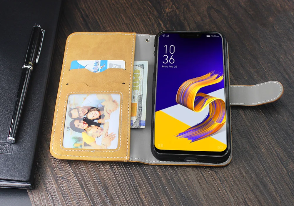 Винтажный кожаный чехол-книжка для ASUS ZenFone 5 ZE620KL 5Z ZS620KL, роскошный чехол-кошелек из ТПУ для ASUS ZS620KL, чехол для телефона