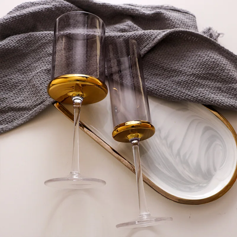 Позолоченные бокалы для красного вина шампанского домашнего сока стоячая