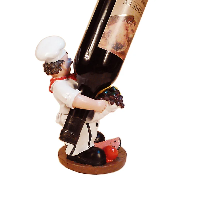 Милый шеф повар подставка для красного вина из смолы статуэтки кухонные