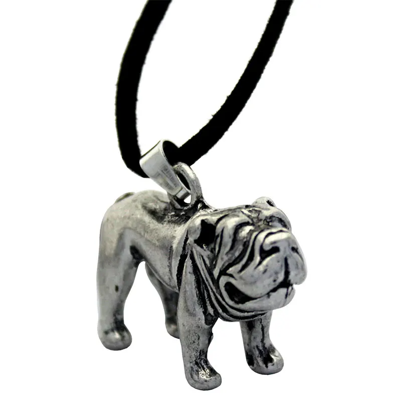 Подвеска Французский бульдог ожерелья ретро покрытием собака в виде кожаной