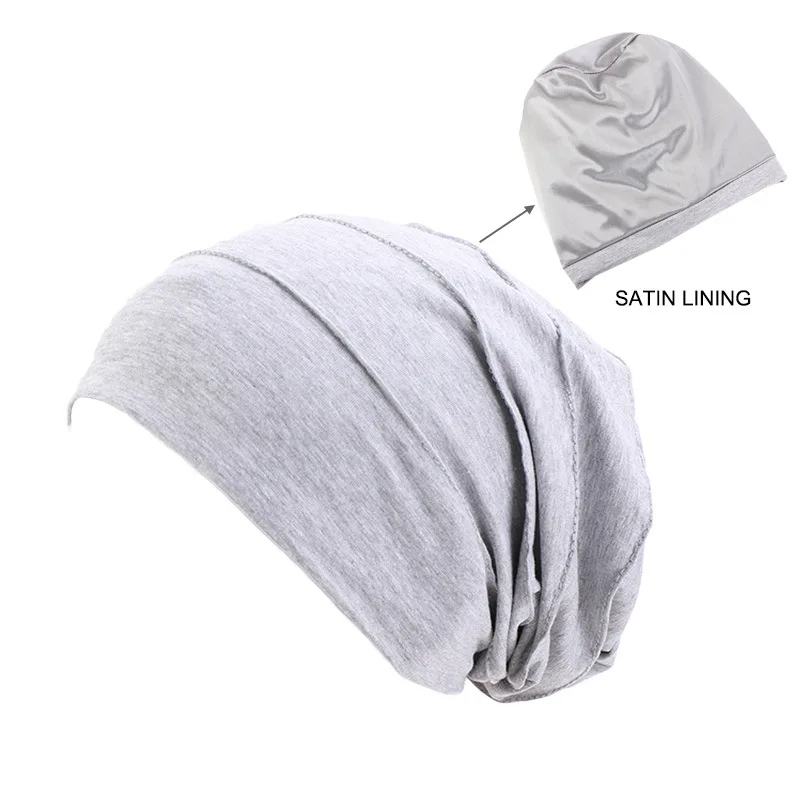 

Muslim Turban Hat For Women Stretch Night Cap Yoga Reusable Round Head Cover Head Accessories Bonnet Hats Reversible Sleep Hat