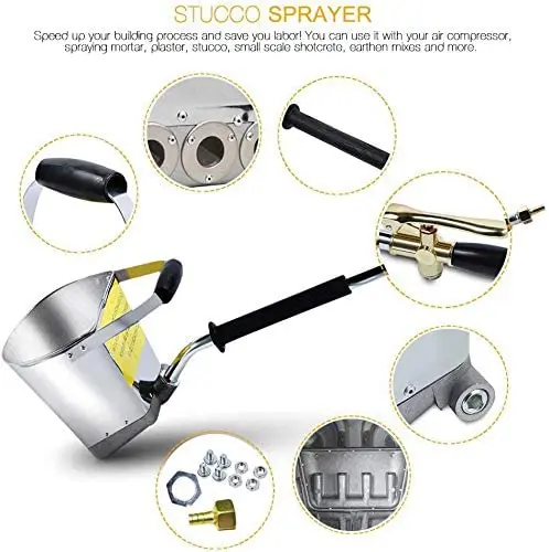 

Mortar Sprayer Wall Mortar Gun Plaster Gun Spray Gun Cement Mortar Hopper Gun Cement Gun Cement Sprayer Air Stucco Sprayer