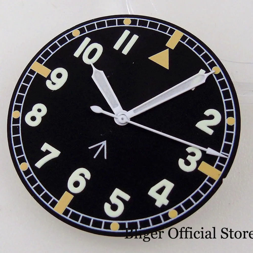 

BLIGER fit NH35A NH36A Luminous Nologo 33.6mm Black Watch Dial DG MINGZHU MIYOTA 8215 821A 8205 ETA2824 PT5000 ST2130