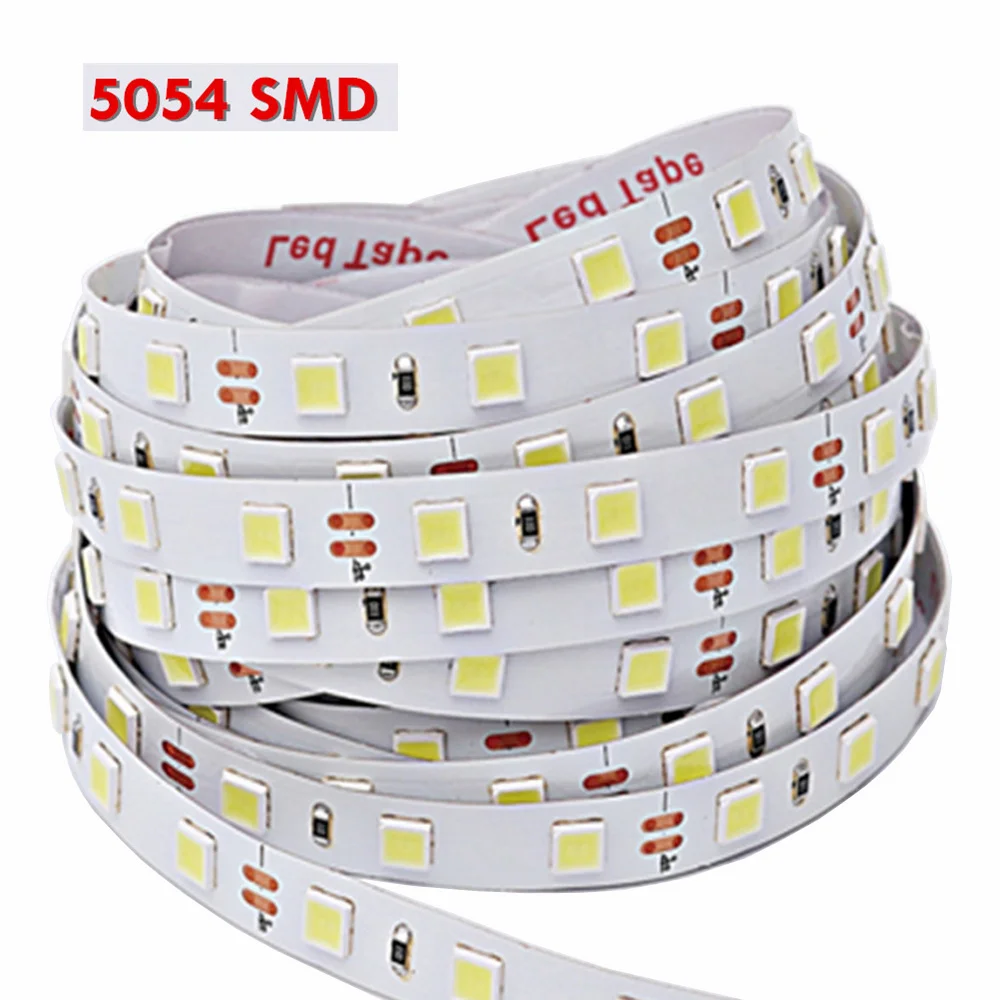5054 SMD светодиодный светильник водостойкая Светодиодная лента 60 светодиодов/м DC 12 В намного ярче, чем 5050 3528 теплый белый