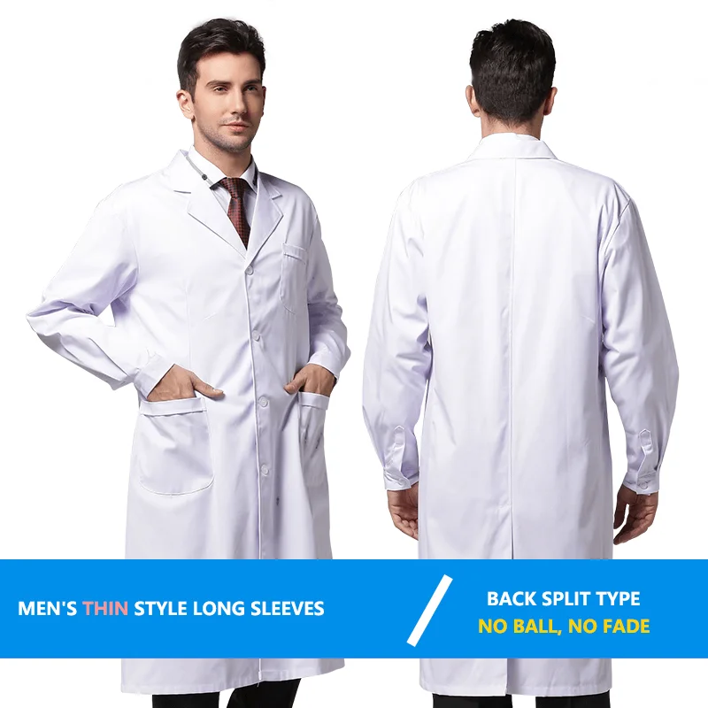 Женские и мужские белые пальто лаборатории в больнице тонкий медсестра