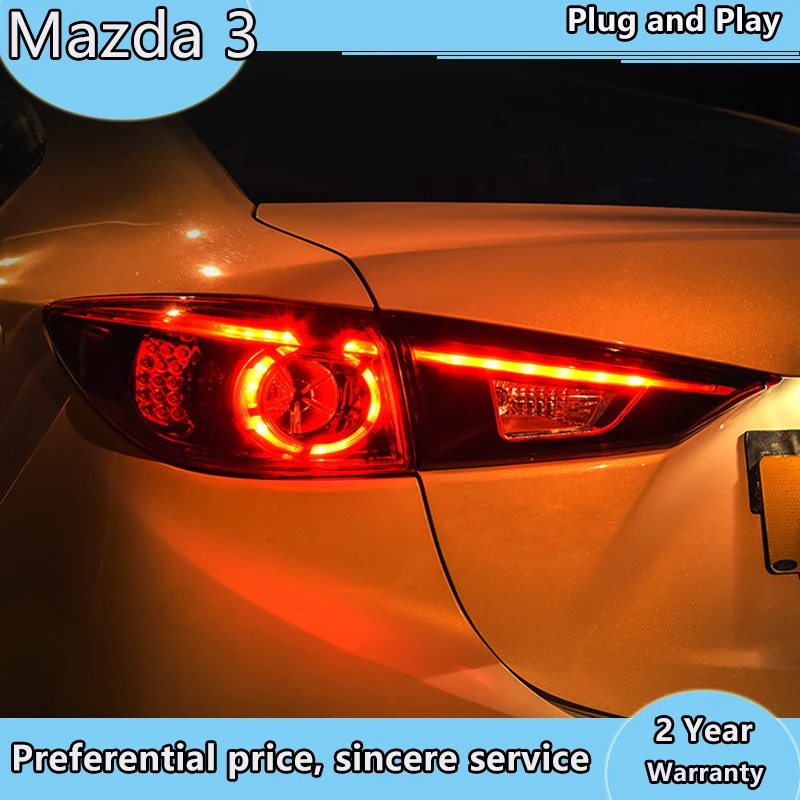 

Автомобильный Стайлинг для Mazda 3 задние фонари 2014-2018 Mazda3 Axela седан светодиодный задний фонарь светодиодный DRL Стоп сигнал заднего хода авто а...