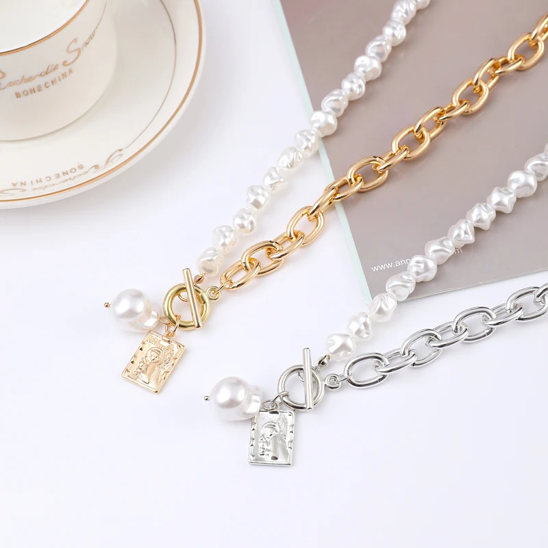 Женское Ожерелье-чокер с жемчугом винтажное ожерелье геометрическим дизайном