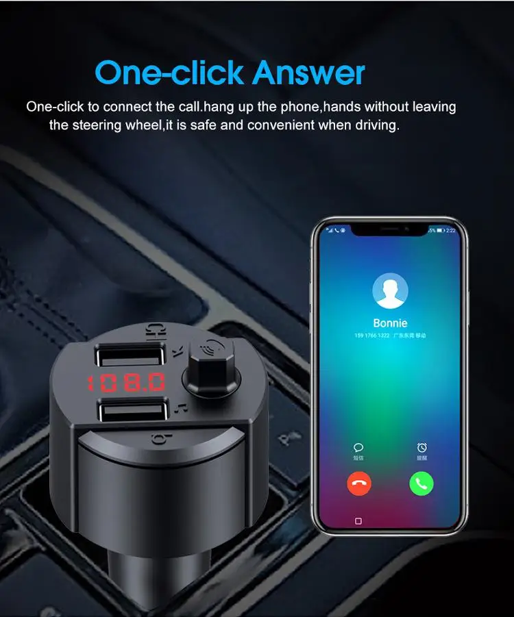 Комплект Bluetooth 5 0 fm-передатчик двойной USB быстрое зарядное устройство