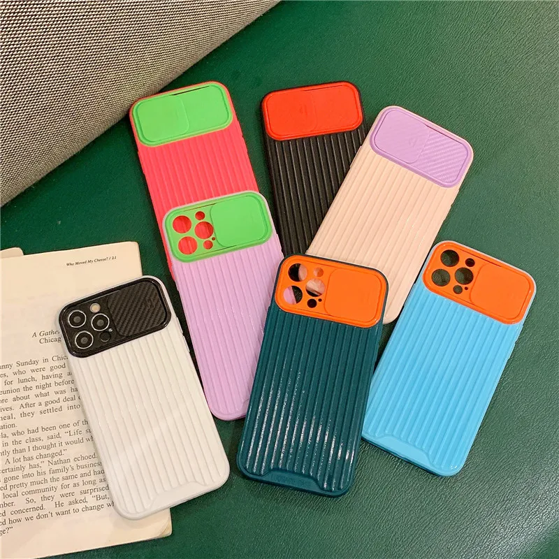 

Slide Camera Protection Shockproof Phone Case For iPhone 12 11 Pro Max 12 Mini XR X XS Max 7 8 Plus Soft TPU Phone Bag