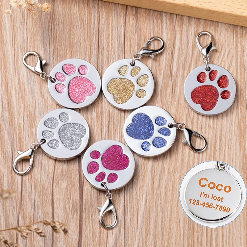 

Идентификационная бирка на заказ для кошек и собак, персонализированное ожерелье для домашних животных, ошейник с гравировкой, цепочка с ша...