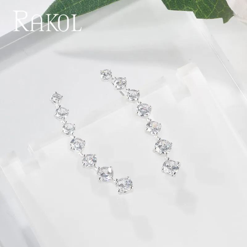 Персонализированные Прозрачные Серьги RAKOL с кубическим цирконием в стиле панк