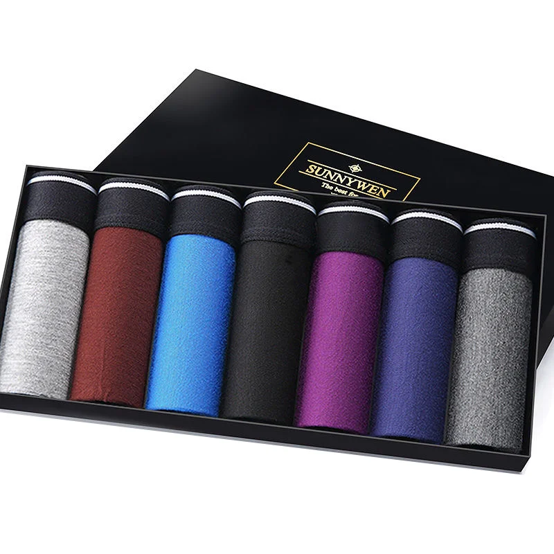 

2021 New 7Psc/Lot Men's Panties Fashion Men's Boxer Shorts Modal Boxer Shorts Winter Male Breathable Underwear Men Underpants