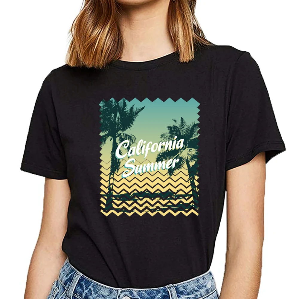 Топы Футболка женская california летняя для беременных Kawaii надписями на заказ