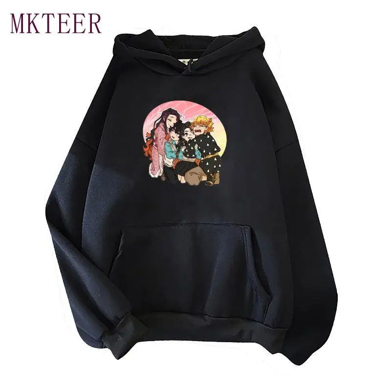 

Толстовка Kimetsu No Yaiba Мужская, аниме модная кофта с капюшоном, рассекающий демонов, теплая качественная одежда, пуловер в стиле хип-хоп, Осень-...