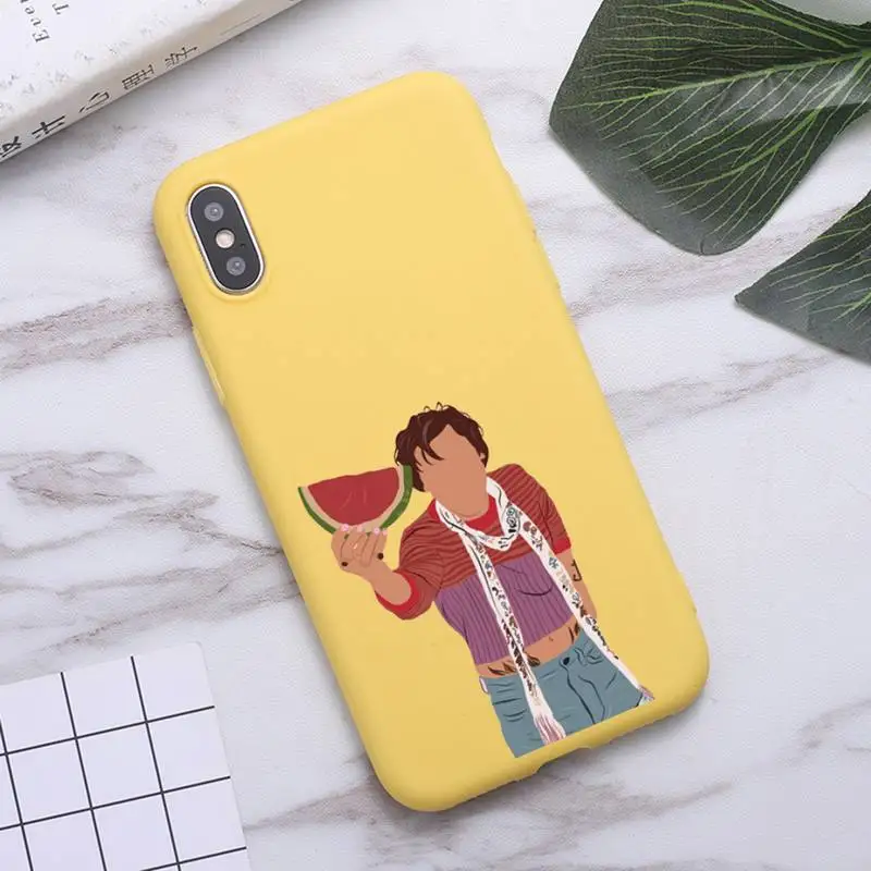 

harry style one direction Phone Case Candy Color for iPhone 6 7 8 11 12 s mini pro X XS XR MAX Plus