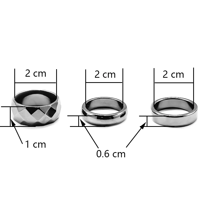 Модные гематитовые кольца для мужчин и женщин аксессуары в стиле хип хоп черные