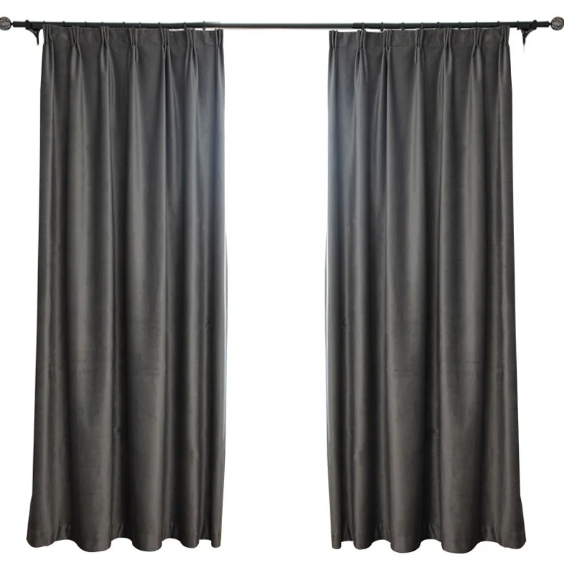 

High-grade Curtains for Living Dining Room Bedroom Luxury Delicate and Soft Silk Velvet Curtain Multicolor Optional Curtains
