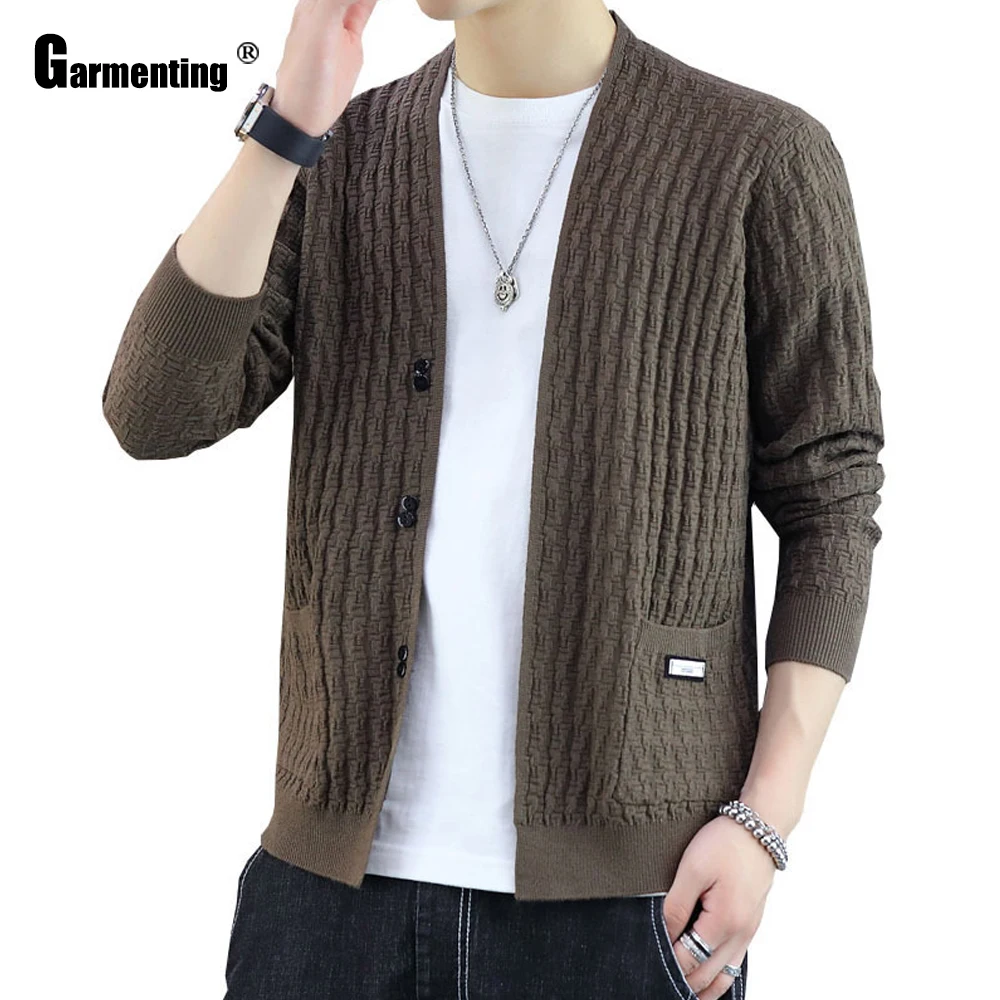 

Garmenting Kpop Young Sweaters Patchwork Top Streetwear masculinas pull homme ropa Knitted Sweater Cardigans Mens Clothing 2021