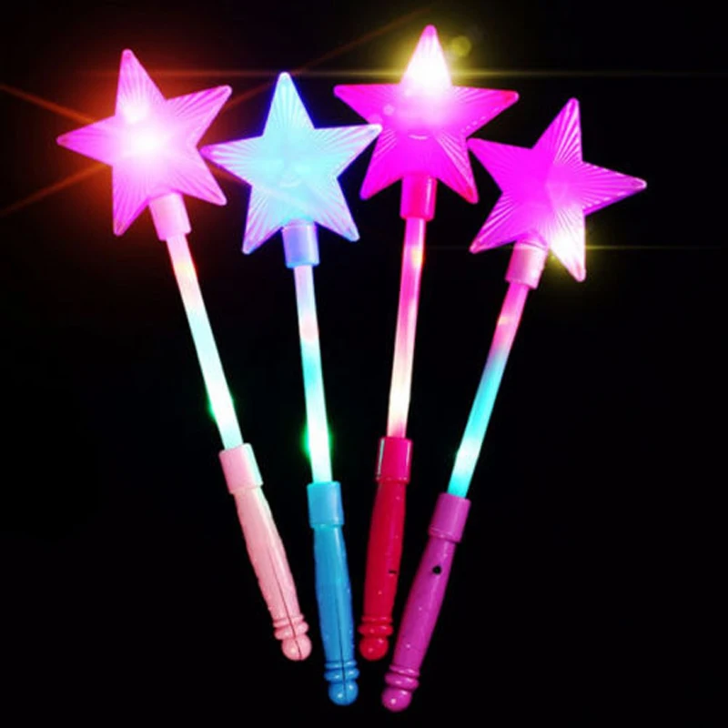 Flashing Kid's Gift Toy Glowing Fairy Pentagram Flash Stick Lights Up Glow Sticks Magic Star Wand Party Concert Xmas Halloween