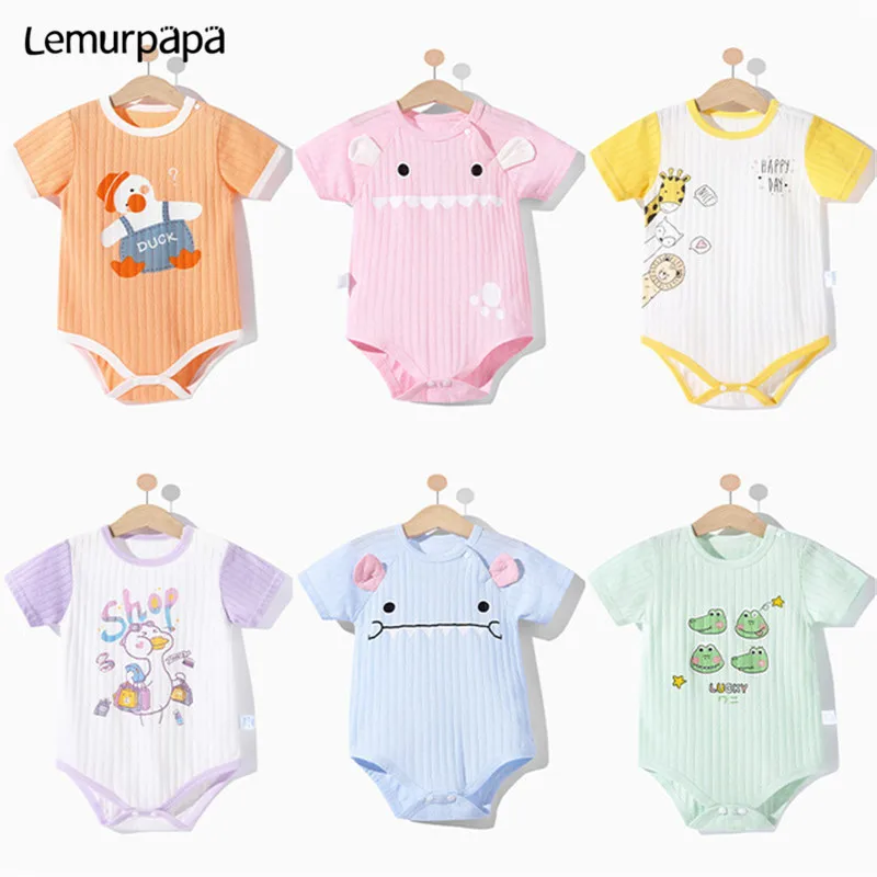 

Newbom Baby Clothes 0-3Y BoysGirls Baby Romper Cartoon Toddler Costume Summer ropa de bebe Baby Onesie Thin Cotton Outfit 0-3y