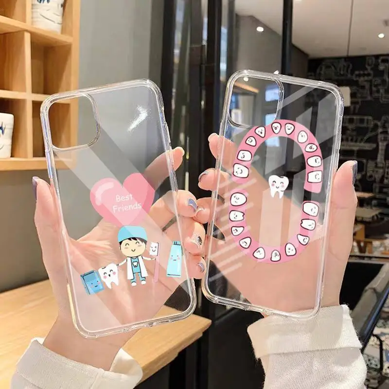 

Tooth Dentist Phone Case Transparent Case For Iphone 6 6s 7 8 Plus XR X XS 11 12 Pro Max