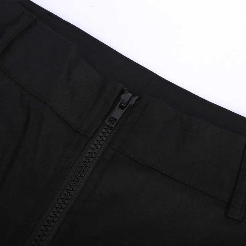 Брюки-карго женские черные с поясом уличная одежда повседневные спортивные