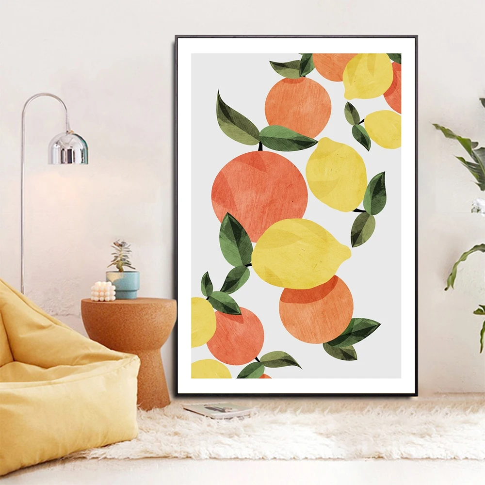 Картина маслом настенная живопись холст растения скандинавские апельсины и