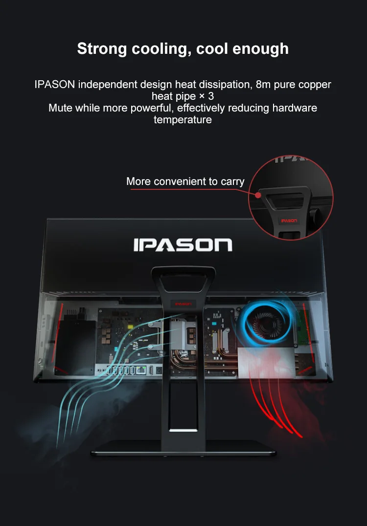 IPASON двигатель X 27 дюймовый ультра-тонкий все-в-одном компьютере 9th поколения Intel i5-9400F DDR4 8G Оперативная память 480G SSD GT1030-2G игровой настольный компьютер ПК