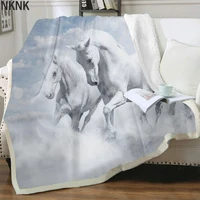 nknk brank horse blanket animal plush throw blanket lovely bedding throw harajuku 3d print sherpa blanket new high quality adult