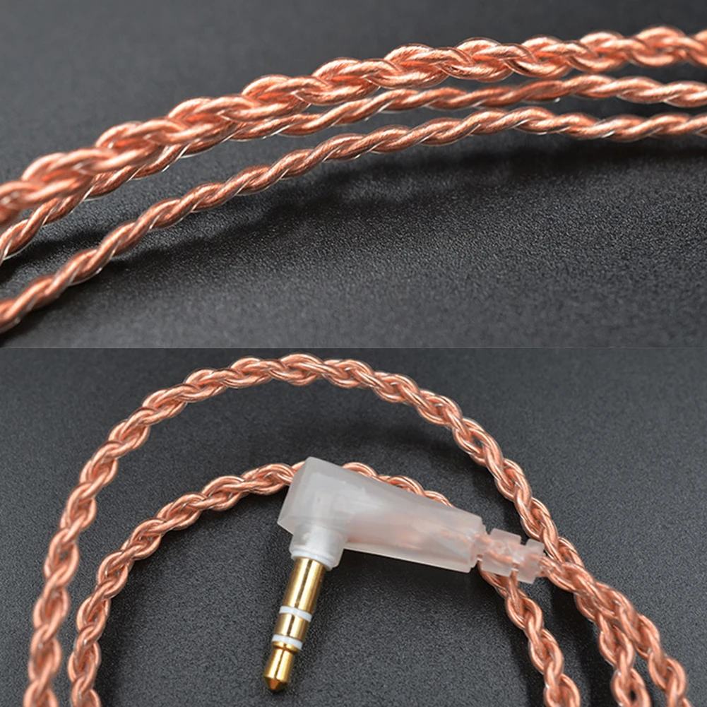 KZ Oxygen Free Copper Cable Pink Gold Upgrade headset Original cable for KZ-ZST/ES4 KZ-ZSN with Mic drop shipping |