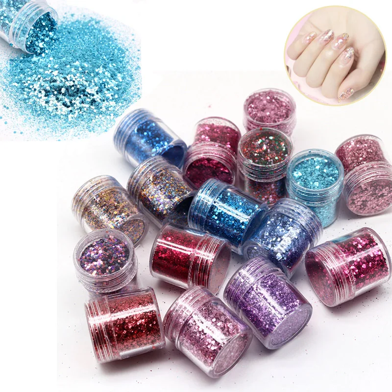 

4 PCS/SET nail art glitter sequins set light therapy Manicure DIY nail art decoration glitter Sequins Color Nail Glitter Powder