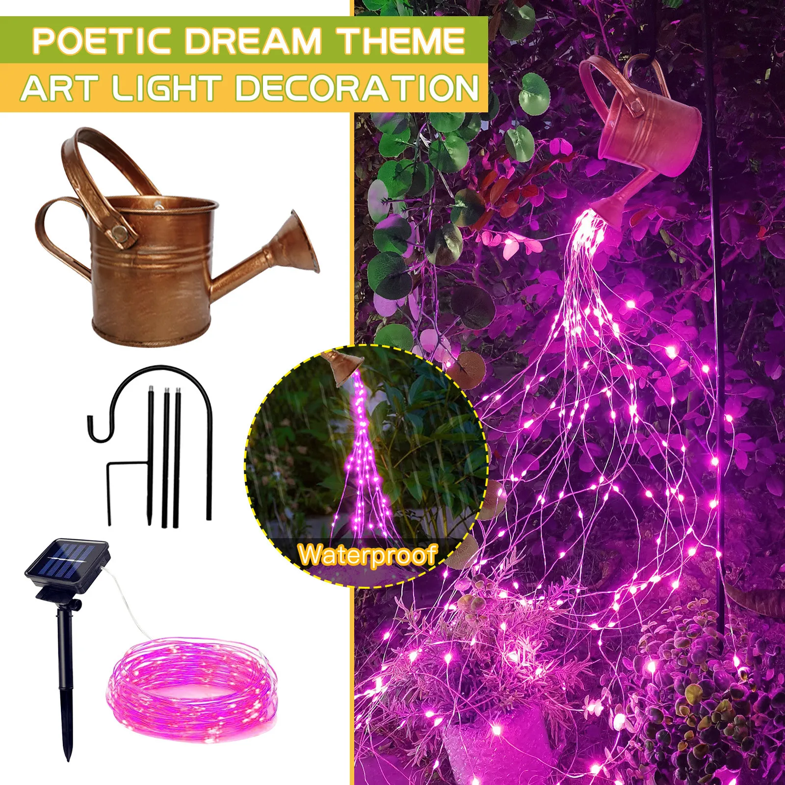 

Landscape LED Light Star Light Shower Outdoor Garden Art Light Decoration Solar Energy Art Shower Lamp Watering 2021 Romantic