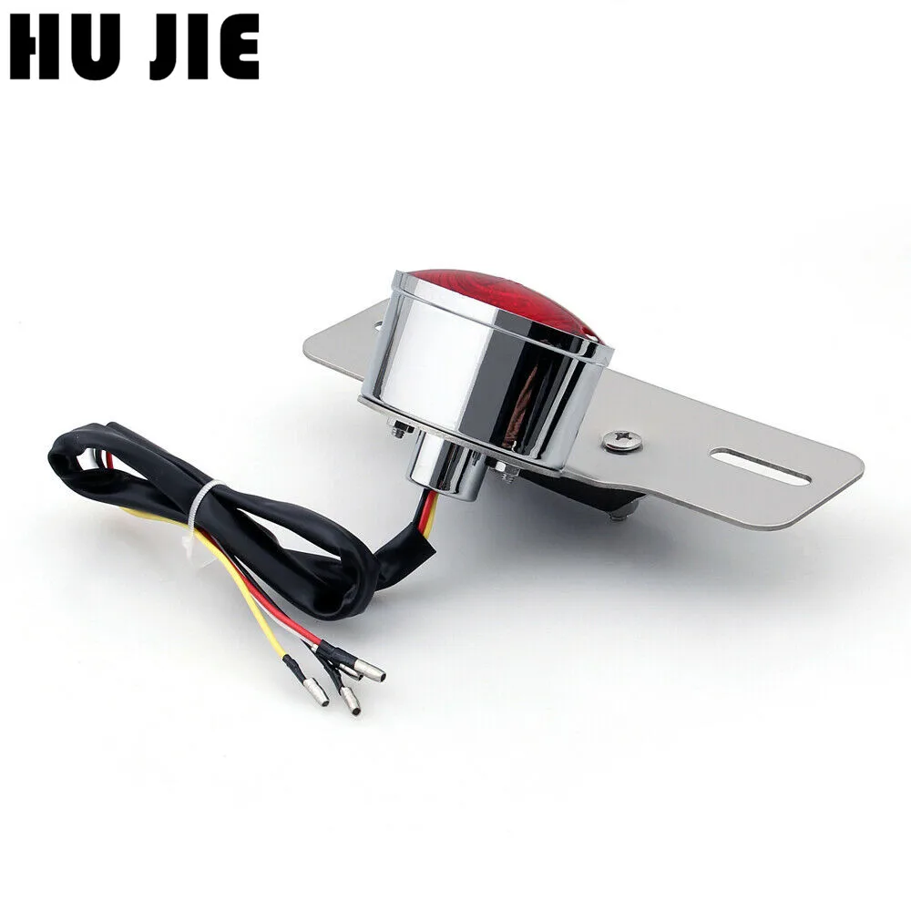 Универсальный мотоцикл хромированный задний стоп Стоп фонарь номерной знак для