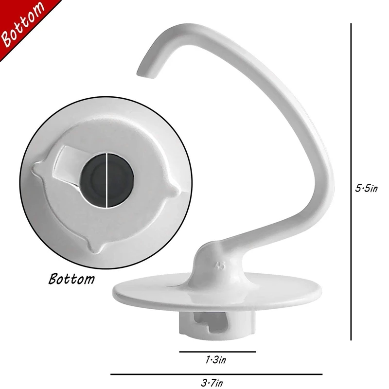 

Top Deals KN1PS W10616906 Pouring Shield with K45DH Dough Hook,K45B Flex Edge Beater and K45WW Wire Whip Total 4Pcs