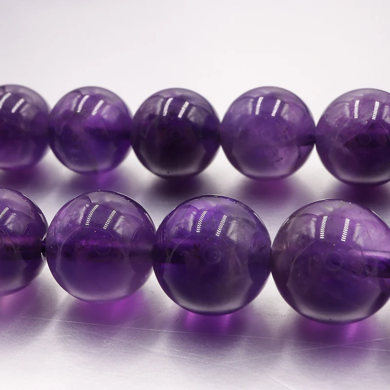 

Natural Amethyst Round Loose Bead Purple Rock Crystal Quartz For Jewelry Making DIY design 925 silver Bracelet