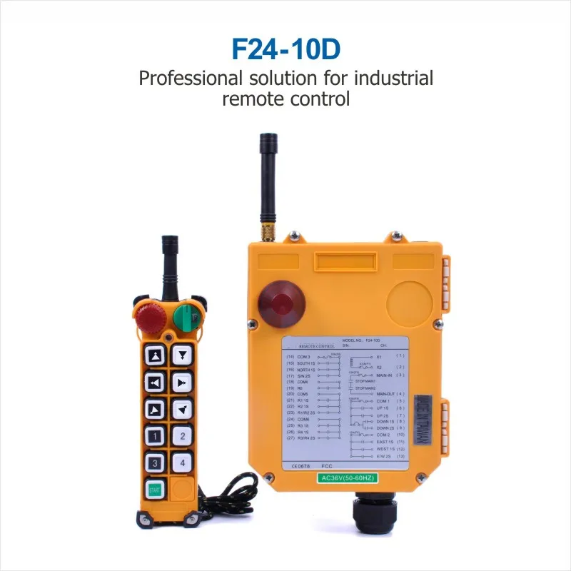 

Industrial Remote Control F24-10D Crane Lift Button Switch 10 Double Speed Buttons for Hoist Crane