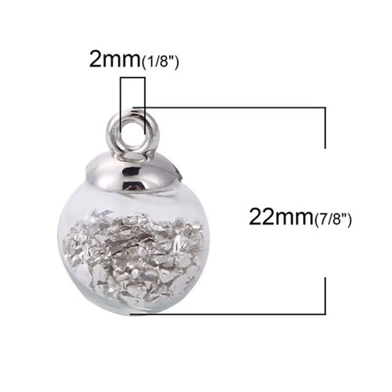 DoreenBeads модный прозрачный стеклянный кулон Круглый пузырь бутылки амулеты