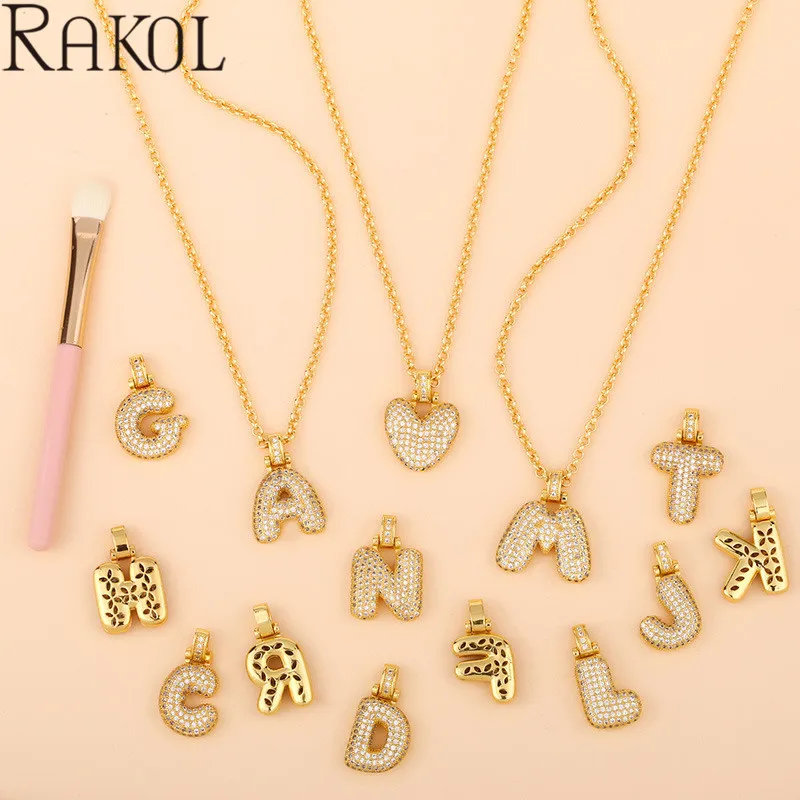 Цепь RAKOL золотого цвета с пузырьковыми буквами ожерелье подвеской для мужчин и