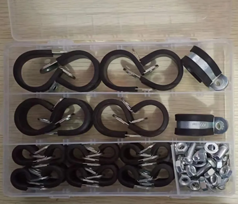 

22Pcs оцинкованные Сталь резиновые подушки хомуты изоляционный зажим Ассортимент Комплект (10 мм-25 мм) кабельный зажим трубы C