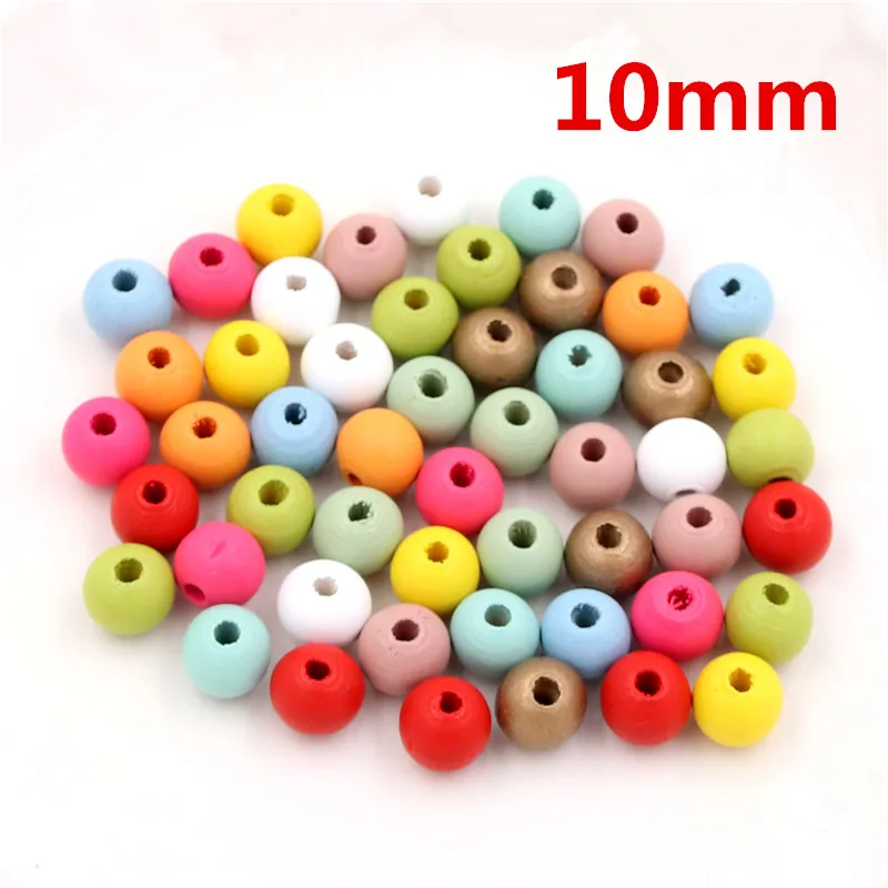 30 шт 10 мм конфетных цветов круглые деревянные бусины для изготовления ювелирных