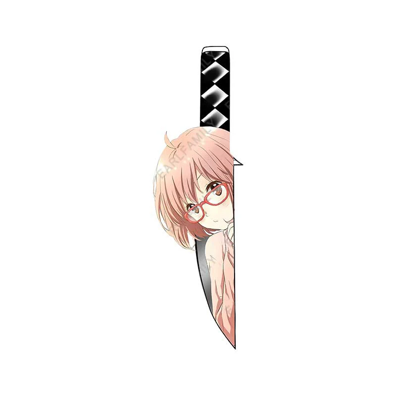 

For Mirai Kuriyama Car Accessoires Stickers Funny Caravan Decal Car Refrigerators Vinyl Anime Sticker 13cm X 3.9cm