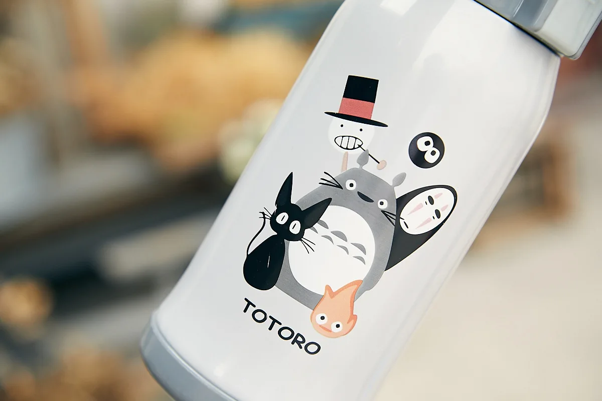 Oussirro 600 мл Totoro прекрасный термос милый детский термос с кружка с соломкой 304 термос из нержавеющей стали
