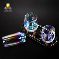 creative super dazzling colorful lead free crystal glass mousse snow cup drink juice milk cup