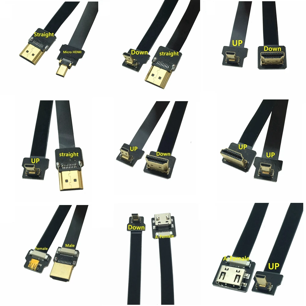 

Плоский гибкий кабель лента плоский Micro HDMI-Совместимость-кабель шаг 20pin для HD-HDTV мультикоптера и мини квадрокоптера FPV аэрофотосъемки