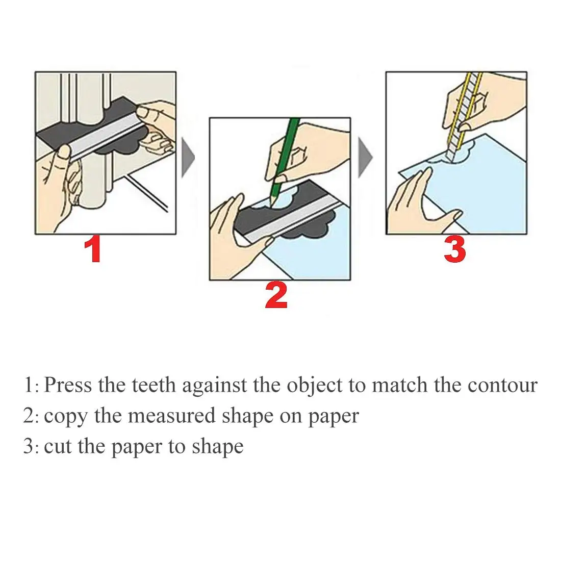 

12/14/25/50CM Contour Gauge Plastic Profile Copy Contour Gauges Standard Wood Marking Tool Tiling Laminate Tiles Measuring Tool