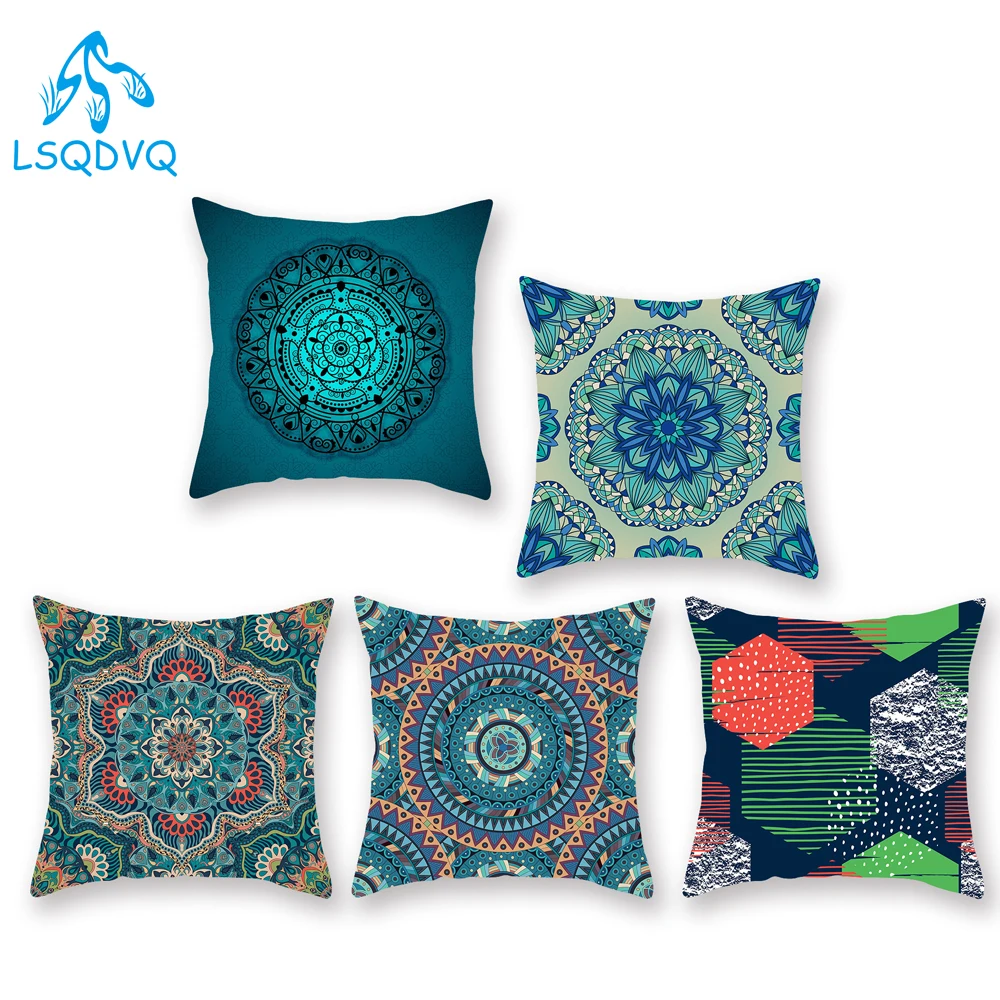 Декоративные диванные подушки Мандала с геометрическим узором в африканском