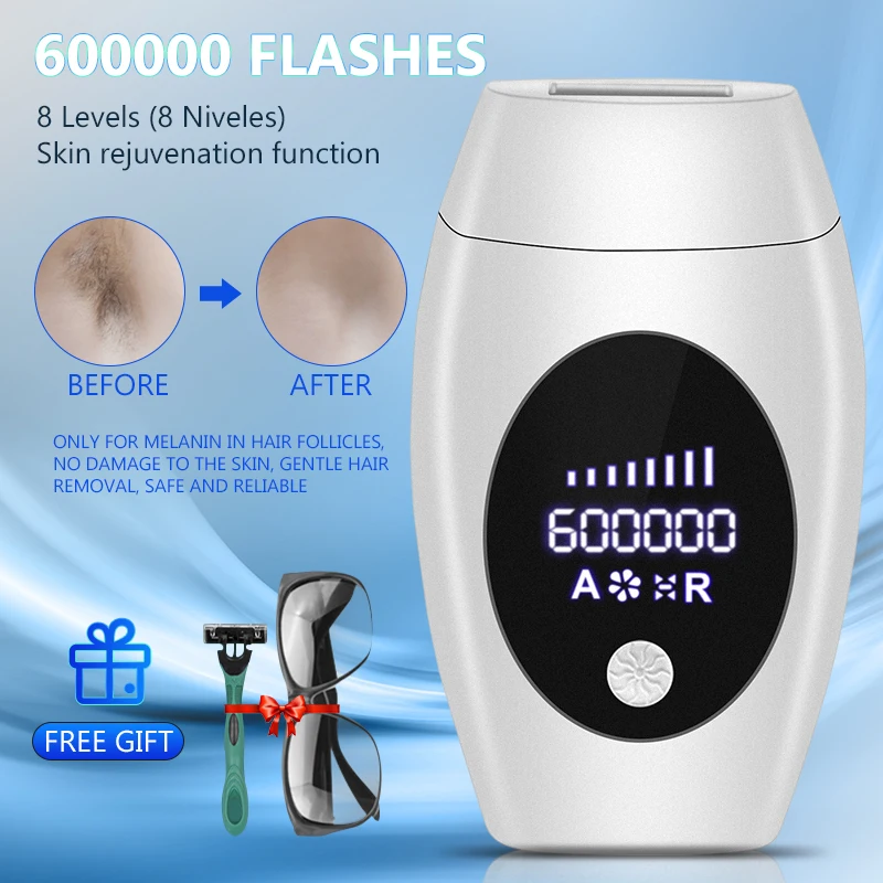 

600000 Flash Professional Permanent Laser Epilator LCD Display Laser IPL Hair Removal Machine Photoepilator Painless Depilador