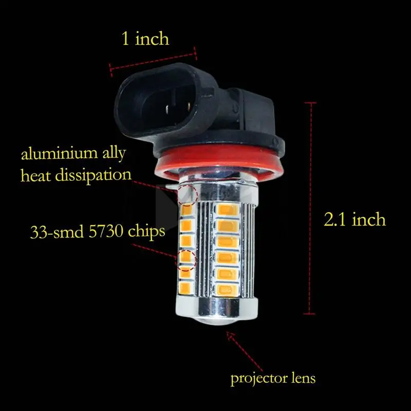 Светодиодные линзы YaaGoo H11 H8 33SMD лампы высокой мощности для вождения автомобиля